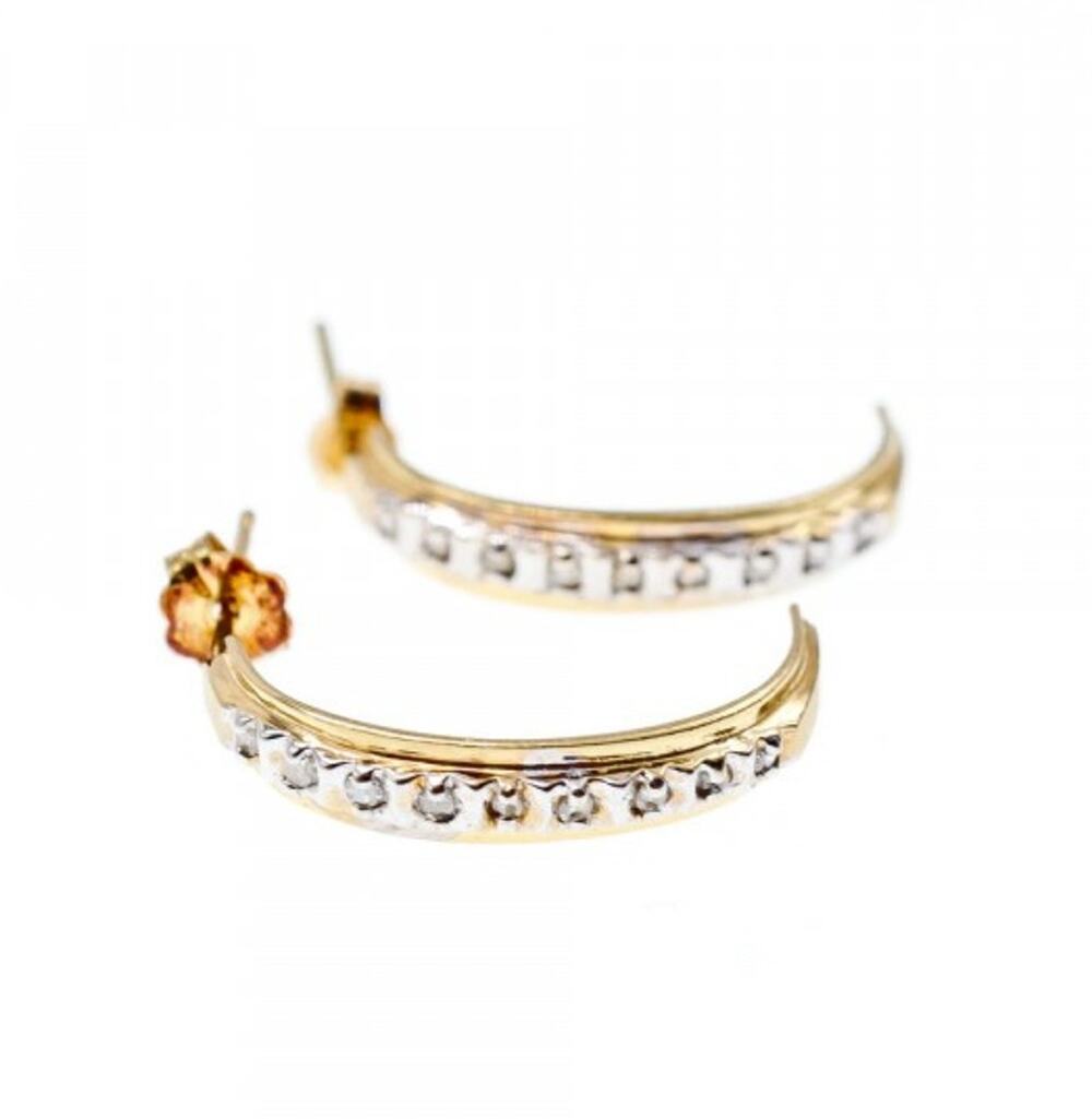 14K Yellow Gold Diamonds Earrings